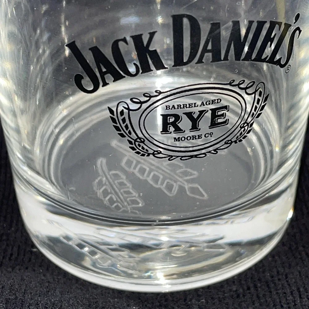 Jack Daniels Barrel‎ Aged Rye Whiskey Rock Glasses Set of Two Cocktail